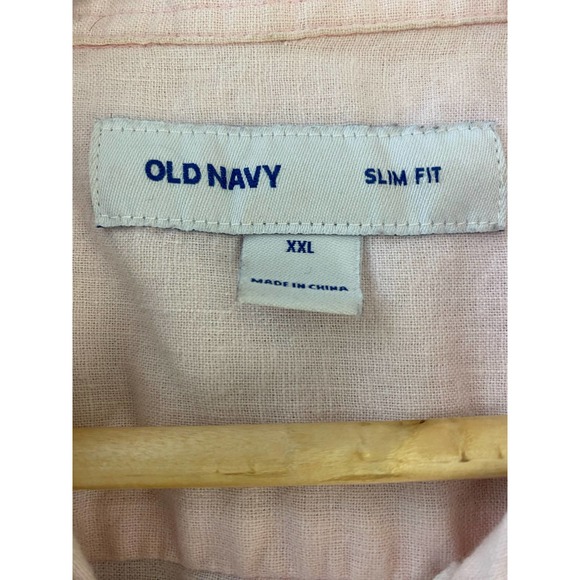 LINEN Slim Fit Blush Pink Button Up Shirt - Picture 3 of 6